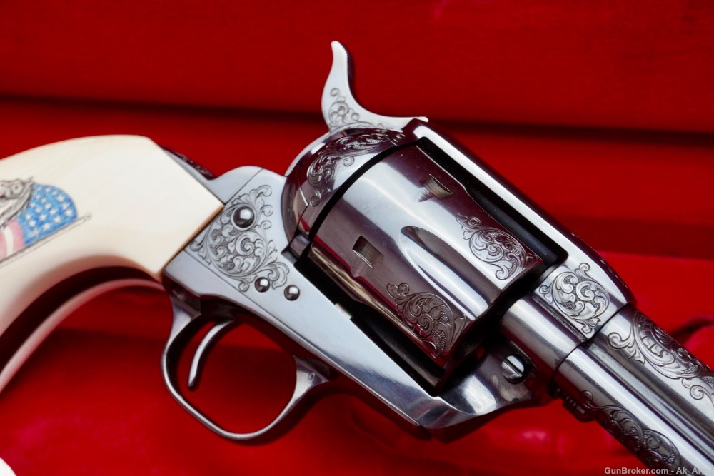 Colt SAA .45 Colt w/Scrimshaw Ivory * R.B. BURT MASTER ENGRAVED & SIGNED*-img-7