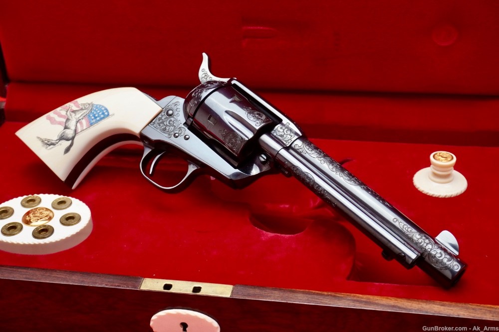 Colt SAA .45 Colt w/Scrimshaw Ivory * R.B. BURT MASTER ENGRAVED & SIGNED*-img-4