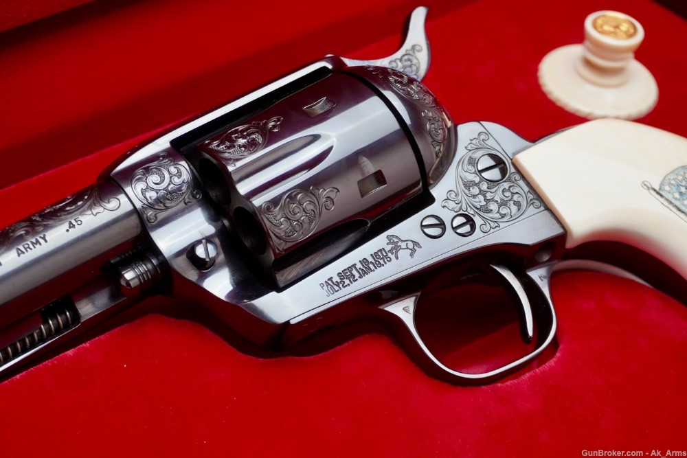 Colt SAA .45 Colt w/Scrimshaw Ivory * R.B. BURT MASTER ENGRAVED & SIGNED*-img-2