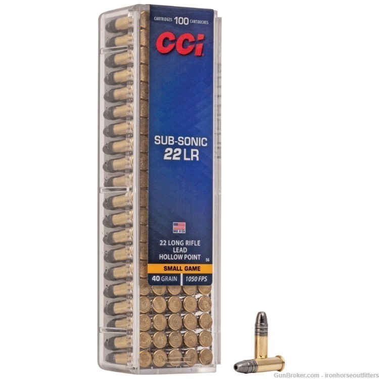 CCI Subsonic Small Game 22 LR 40 Grain LHP 800 Rounds-img-0