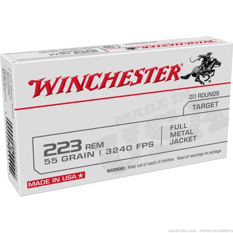 Winchester Target 223 Remington 55 Grain FMJ 500 Rounds-img-0