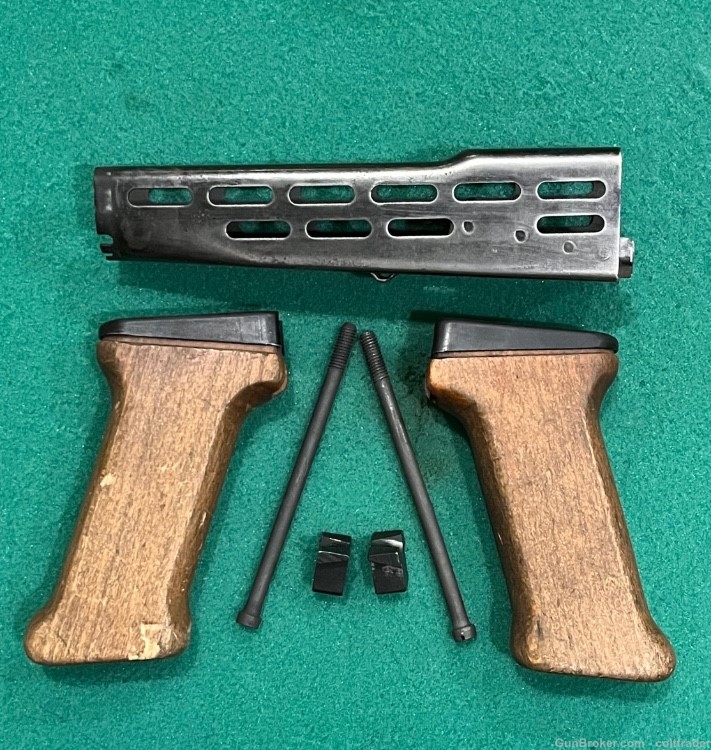 AMD 65 AK-47 Front Metal Lower Handguard & wood grips used -img-1