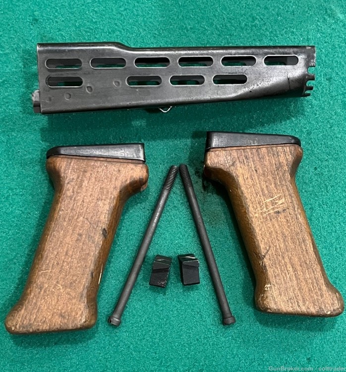 AMD 65 AK-47 Front Metal Lower Handguard & wood grips used -img-0
