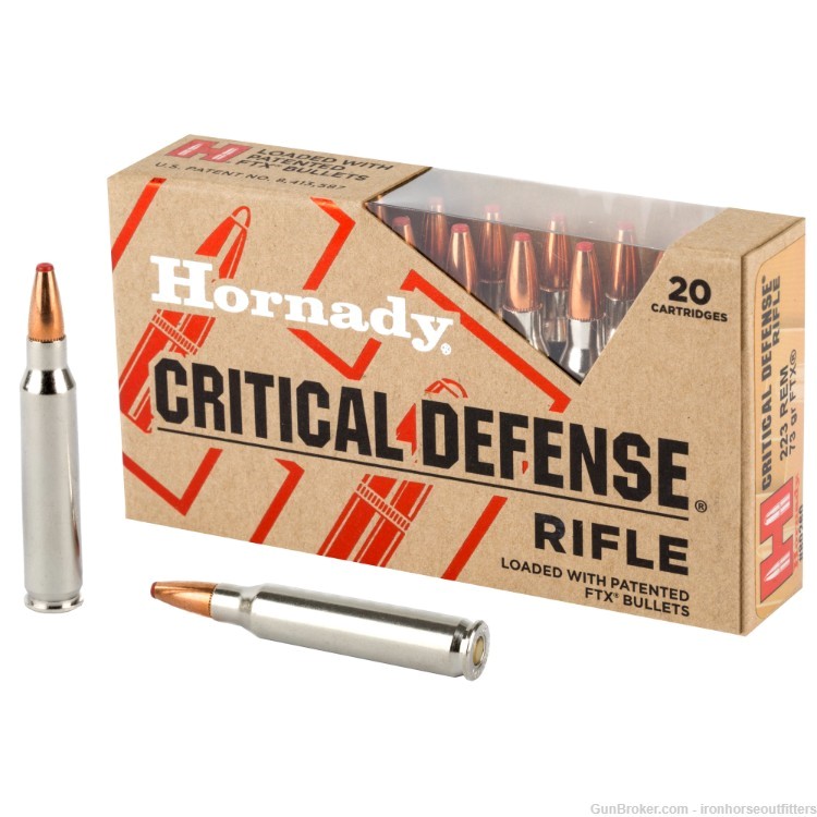 Hornady Critical Defense 223 Remington 73 Grain FTX 200 Rounds-img-0