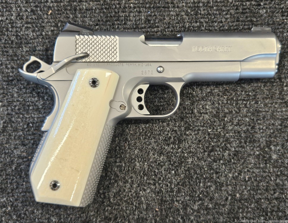Ed Brown 1911 Kobra Carry 45 Bobtail with IVORY GRIPS!  Penny Start!-img-1