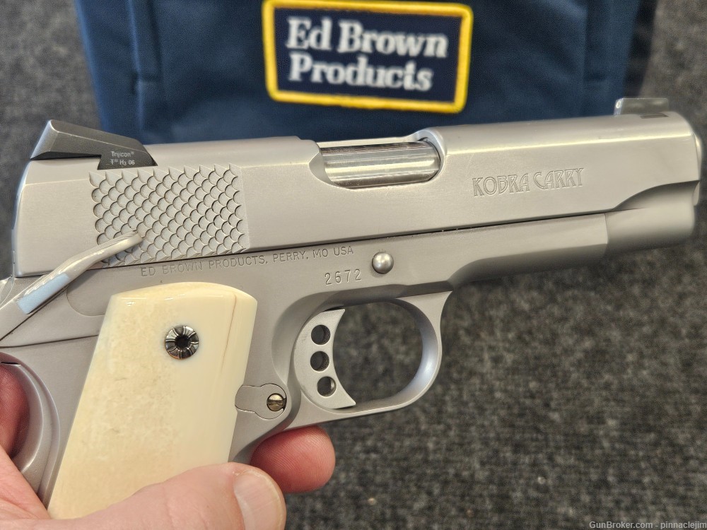 Ed Brown 1911 Kobra Carry 45 Bobtail with IVORY GRIPS!  Penny Start!-img-5