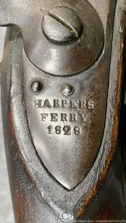 Harpers Ferry Model 1816 Type II Musket Dated 1828 Bayonet NR! Penny!-img-3