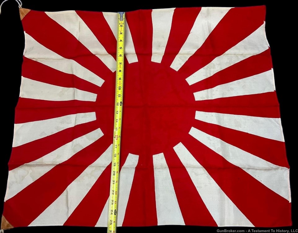 WWII JAPANESE- RISING SUN FLAG- WW2 GI BRING BACK- PERFECT CONDITION -img-4