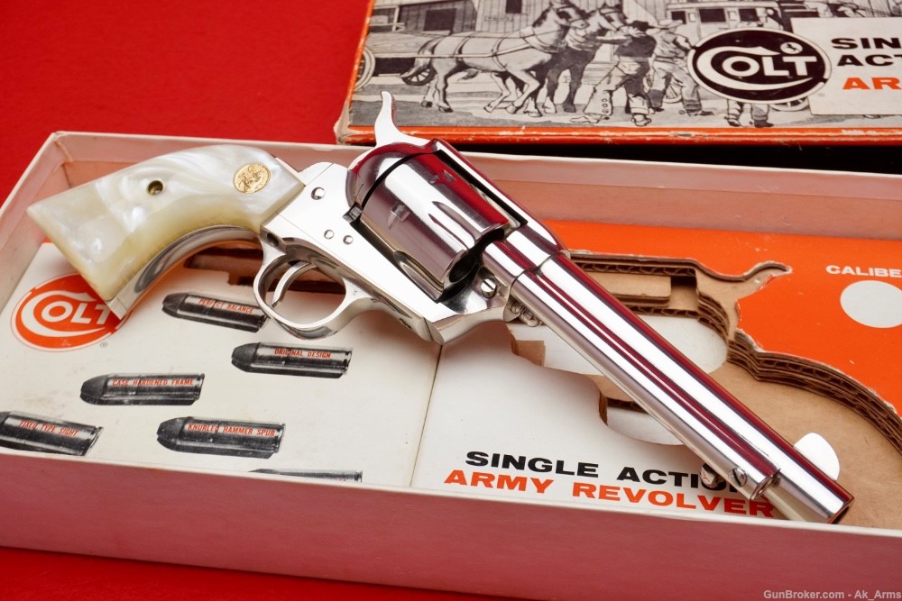 1968 Colt SAA .45 Colt 5.5" Nickel Second Gen In Stagecoach Box Collector!-img-4