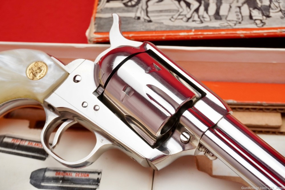 1968 Colt SAA .45 Colt 5.5" Nickel Second Gen In Stagecoach Box Collector!-img-6