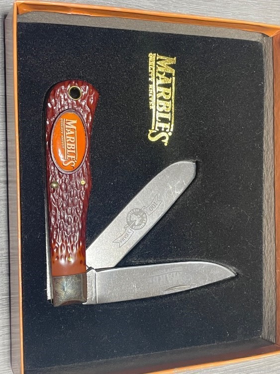Marble’s Folding Knife With Box 100 Year Anniversary Collectible -img-1
