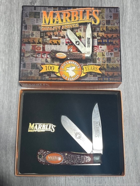 Marble’s Folding Knife With Box 100 Year Anniversary Collectible -img-0