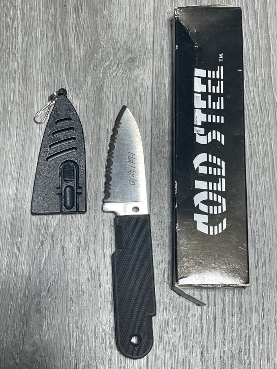 Vintage Cold Steel Hai Hocho Knife with Snap Locking Plastic Sheath-img-0