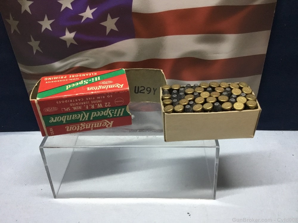 Remington Vintage Hi-Speed Kleanbore 22 WRF Rem Spl Full Box Excellent Cond-img-5
