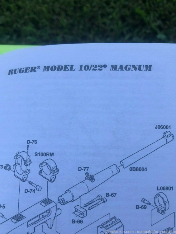 1998 RUGER AUTO LOADING MODEL 10/22 MAGNUM RIFLE INSTRUCTION MANUAL (409)-img-2