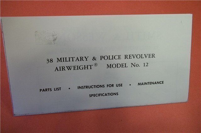 S & W .38 MODEL 12 REVOLVER MANUAL (329)-img-1