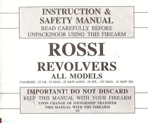 ROSSI REVOLVER ALL MODELS INSTRUCTION MANUAL (269)-img-0