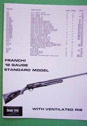 FRANCHI 12 GAUGE STANDARD SHOTGUN PARTS LIST (252)-img-0