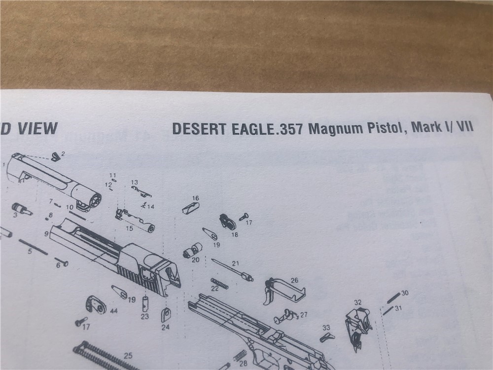 Desert Eagle Pistol PARTS LIST BOOKLET MANUAL (35)-img-2