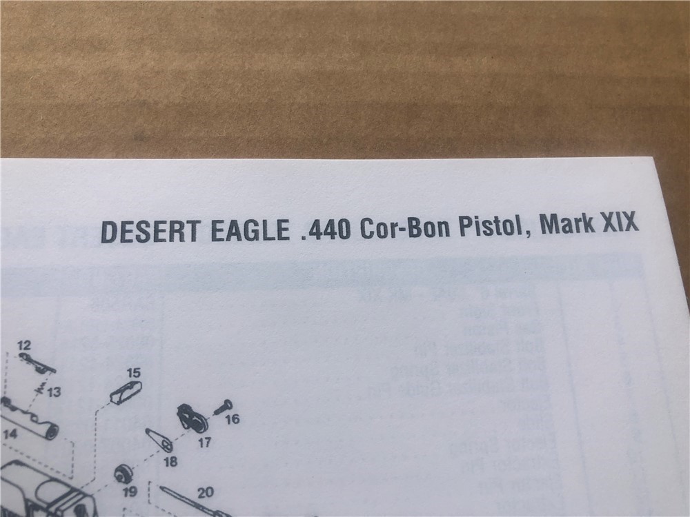 Desert Eagle Pistol PARTS LIST BOOKLET MANUAL (35)-img-3