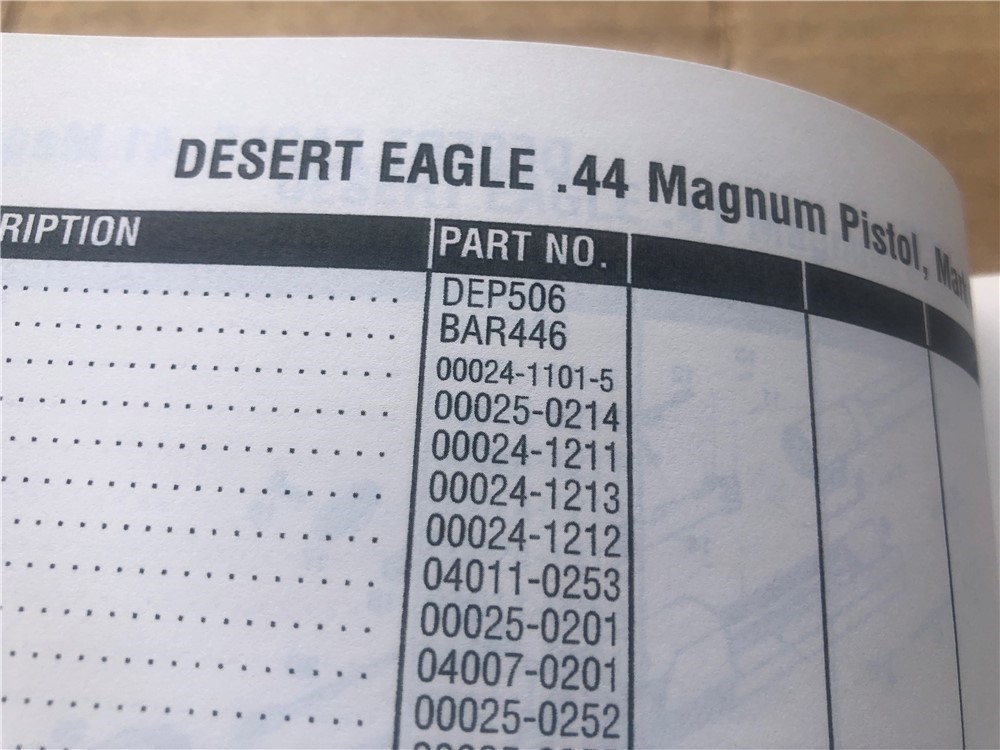 Desert Eagle Pistol PARTS LIST BOOKLET MANUAL (35)-img-4