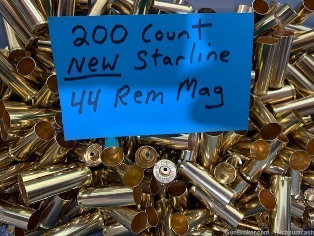 200 Count New Starline 44 Rem Mag Brass-img-0