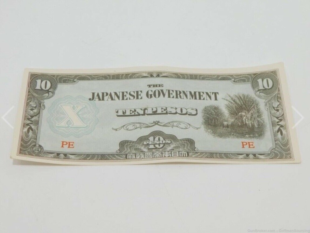 Japanese Government 10 Pesos Vintage Banknote WWII Occupation Philippines-img-0