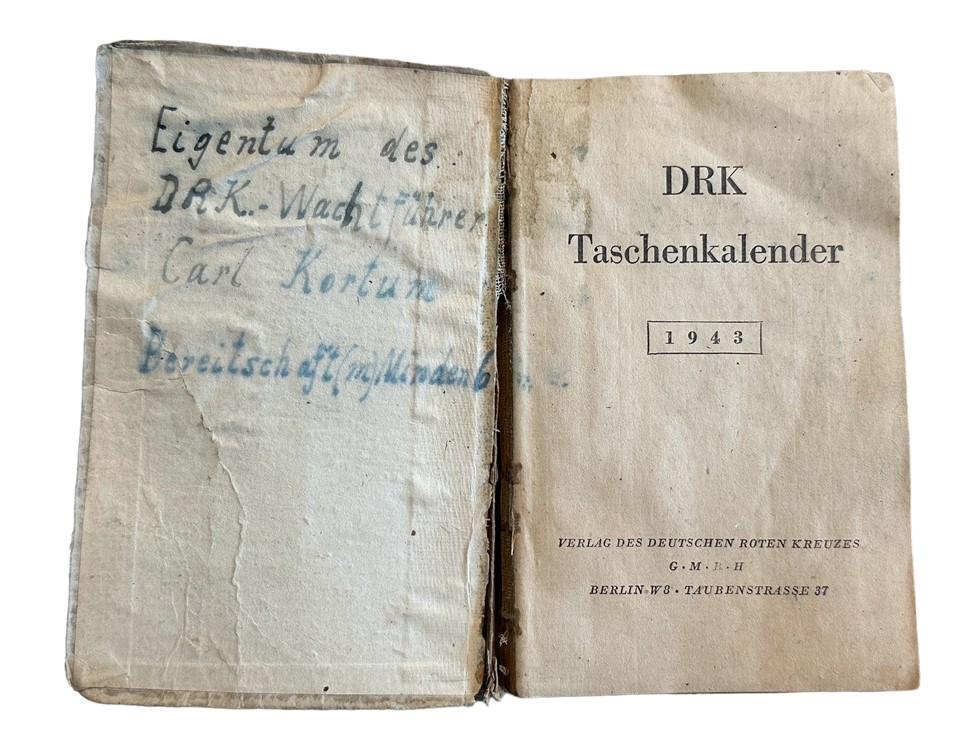 WW2 German SS DRK Calendar Diary Book lot WWII photo NAMED Red Cross 1944 -img-10