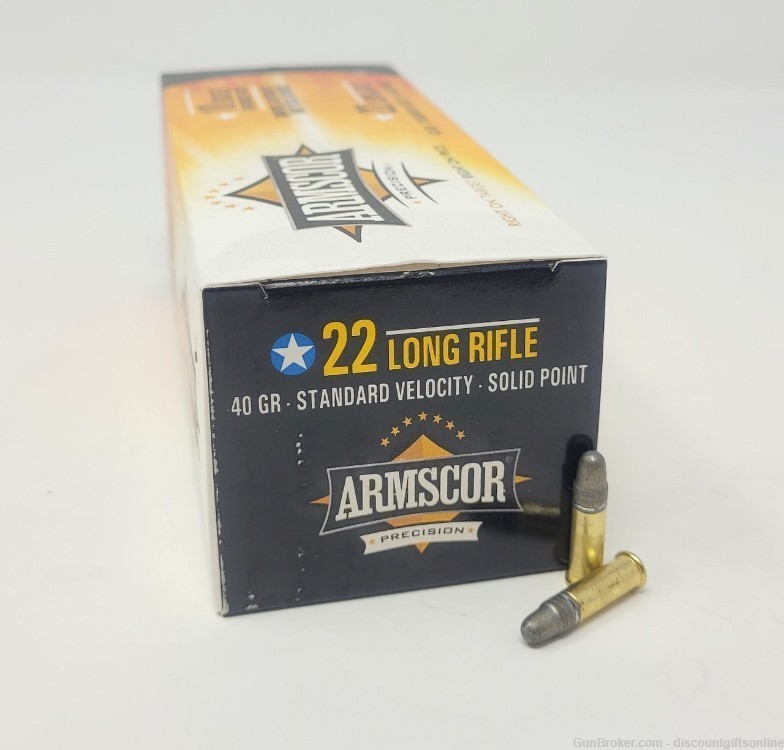 Armscor 22 LR Ammunition 500 Rounds 40 Grain High Velocity Solid Point -img-1