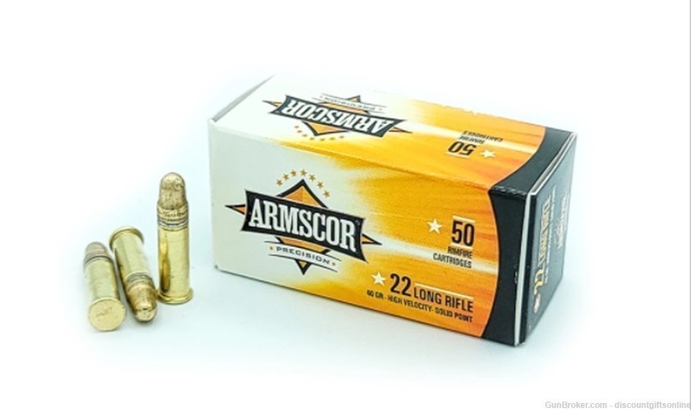 Armscor 22 LR Ammunition 500 Rounds 40 Grain High Velocity Solid Point -img-0