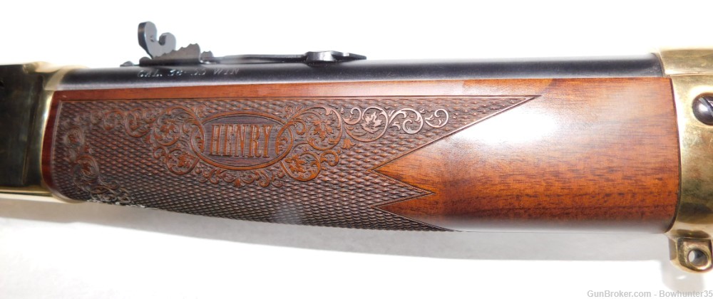 Henry 38-55 Winchester Side Gate Lever Action Engraved Checkering Rifle-img-17