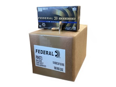 9MM Federal HST 124 GR +P Law Enforcement HP 500 RDS free shipment!