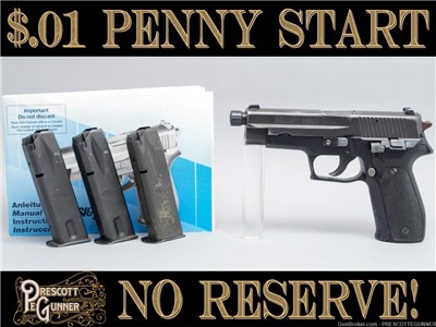 Sig Sauer P226 9mm w/ SilencerCo Threaded Bbl & 3 OEM Mags Penny $.01 NR