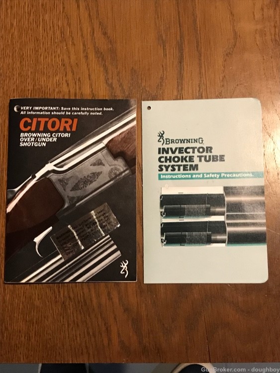 Browning Citori ORIGINAL instruction manual 1989-img-0