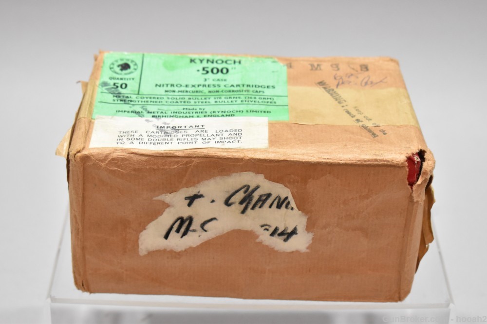 Sealed Case 50 Rds 10 Boxes 5 Kynoch 500 Nitro Express NE 3" 570 G MC Solid-img-0