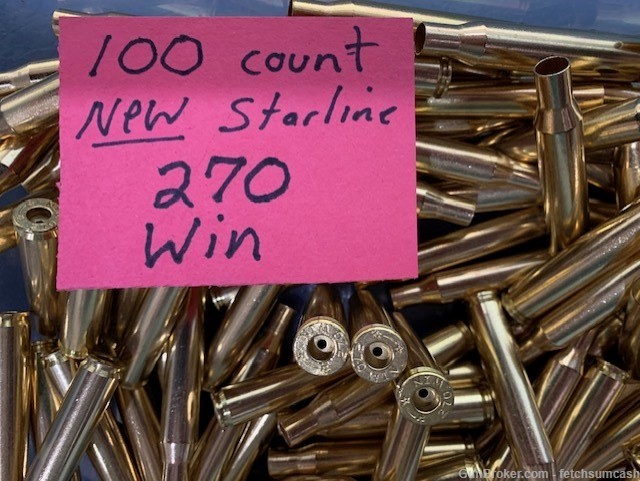 100 Count New Starline 270 Win Brass-img-0