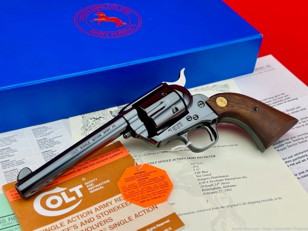 1993 Colt SAA 45LC Full Royal Blue |*RARE SHERIFF STYLE BARREL & FRAME*|-img-0