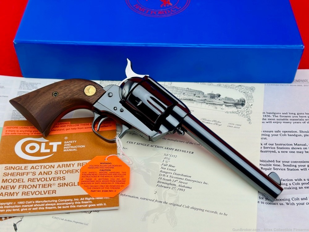 1993 Colt SAA 45LC Full Royal Blue |*RARE SHERIFF STYLE BARREL & FRAME*|-img-6