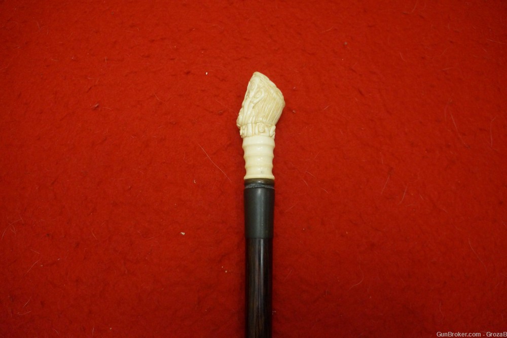Scarce Antique Japanese Ivory Erotic Walking Cane Okimono Shunga-img-2