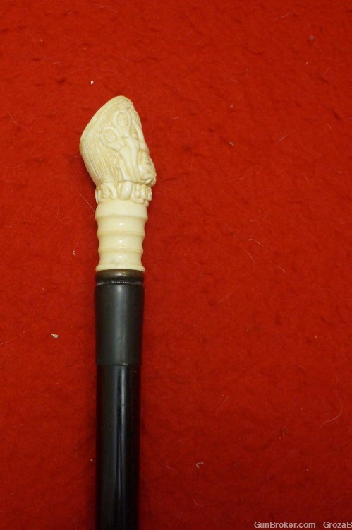 Scarce Antique Japanese Ivory Erotic Walking Cane Okimono Shunga-img-5