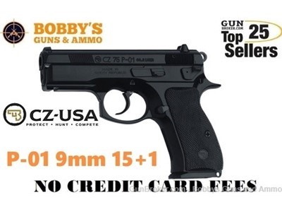 CZ-USA 91199 P-01 9mm Luger 15+1, 3.75" "NO CREDIT CARD FEE"