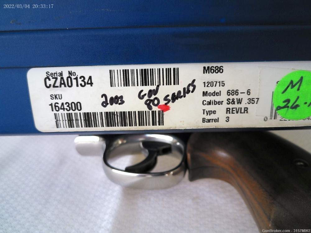 Smith & Wesson Model 686-6 Plus Combat Magnum, .357 Mag, 3" Full Lug Barrel-img-24