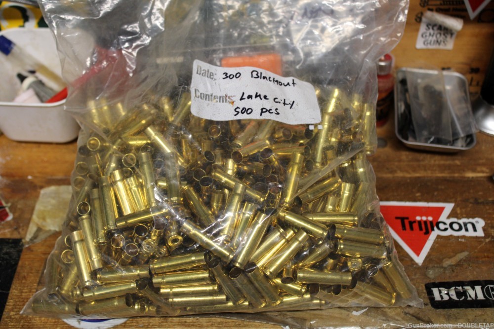 300 BLACKOUT BRASS 500 PIECES ALL LAKE CITY WET CLEANED BLACKOUT 500 PCS-img-0