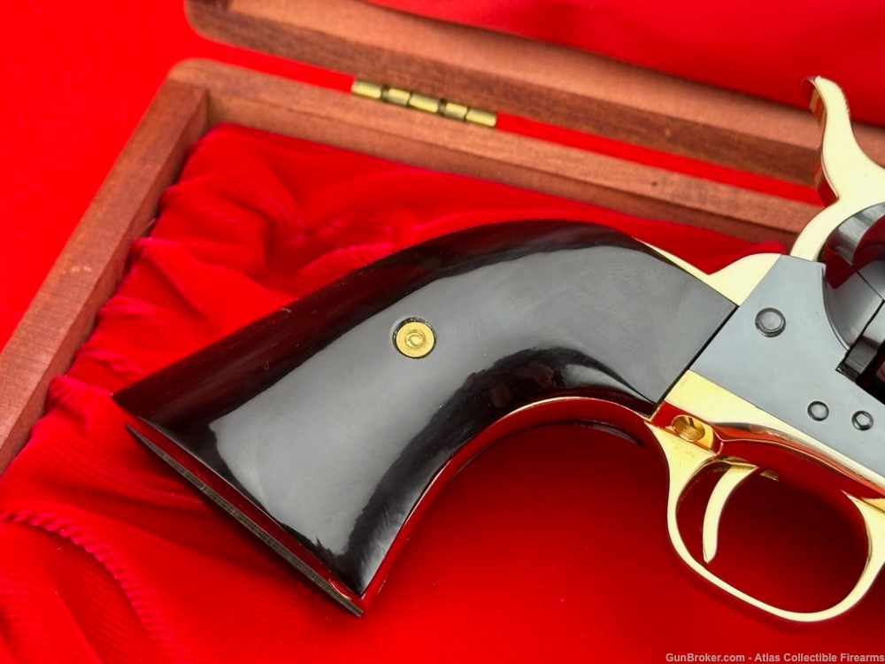 2ND GEN 1961 Colt SAA 7.5" Royal Blue & Gold 45 LC *BUFFALO HORN GRIPS*-img-10
