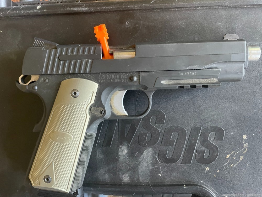 Sig  1911 TacOps package 45 ACP with Laser, Rail and Holster-img-2