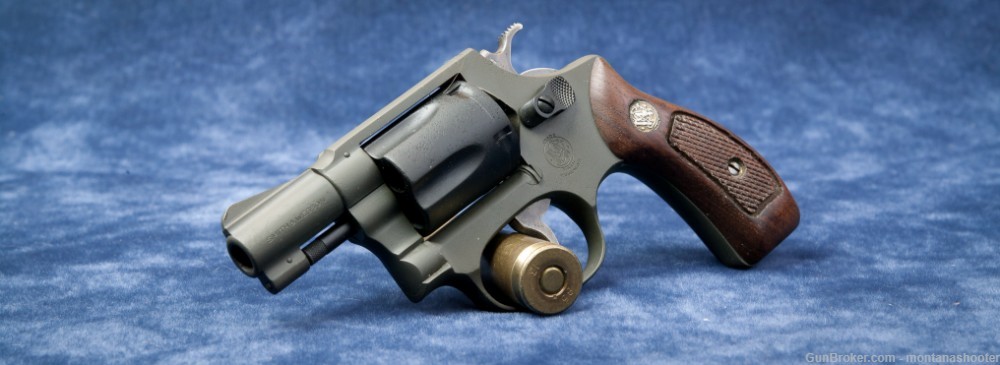 CUSTOM-Smith & Wesson Model 36 (Mfg. 1974) .38 Magpul OD Green/Black -img-0