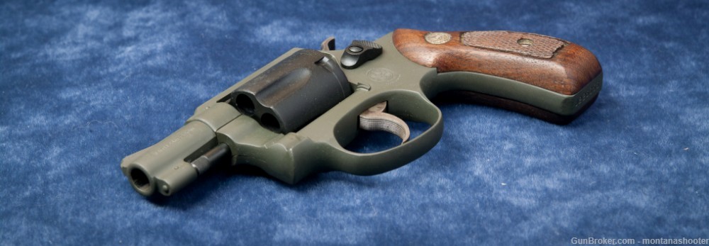CUSTOM-Smith & Wesson Model 36 (Mfg. 1974) .38 Magpul OD Green/Black -img-16