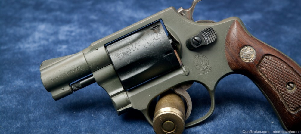 CUSTOM-Smith & Wesson Model 36 (Mfg. 1974) .38 Magpul OD Green/Black -img-3