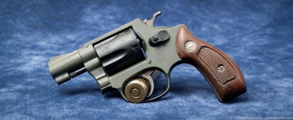 CUSTOM-Smith & Wesson Model 36 (Mfg. 1974) .38 Magpul OD Green/Black -img-1