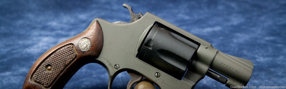 CUSTOM-Smith & Wesson Model 36 (Mfg. 1974) .38 Magpul OD Green/Black -img-11